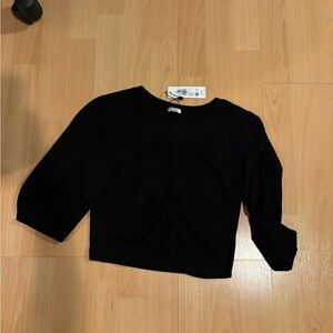 Garage Black Ruched Long Sleeve Kids Top